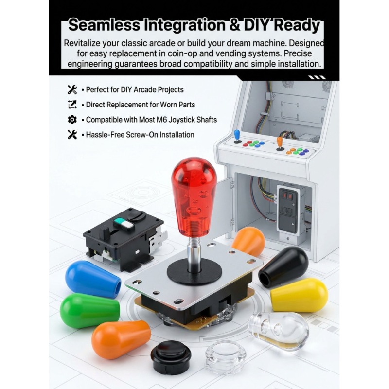 Arcade Games And Vending - 1 PCS M6 Joystick Amerikaanse balhoofd