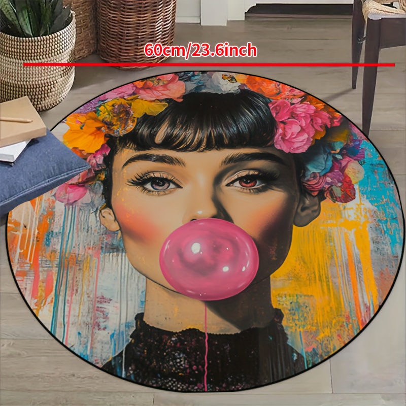 Bubble Gum Machine - Graffiti Art Vrouw met Bloemenhoofd Roze