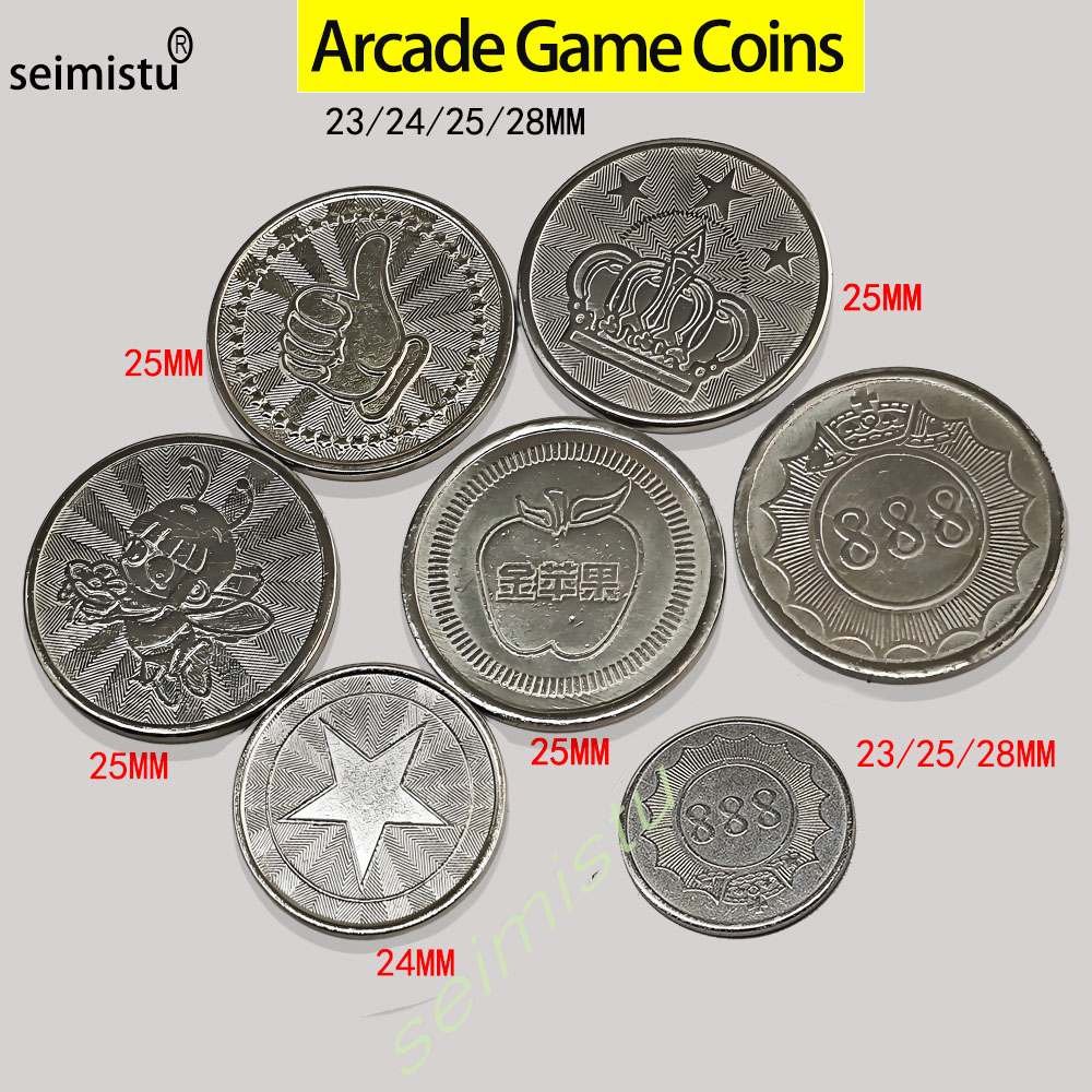 Arcade Vending & Laundry Revenue - 100 stks Rvs 23/24/25mm Tokens Kroon